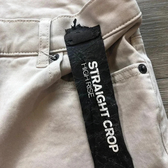 Express Straight Crop High Rise Khaki Jeans NWT Size 8 - Picture 5 of 11